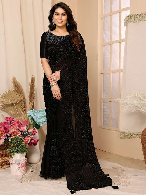 women embellished saree with blouse - 21270045 -  Standard Image - 0