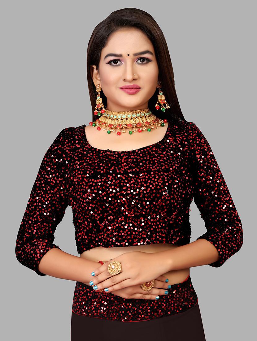 women black solid lace work saree - 21270592 - Standard Image - 1