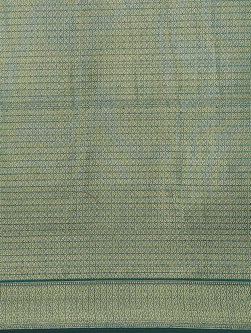 teal green banarasi saree with blouse - 21271391 -  Standard Image - 4