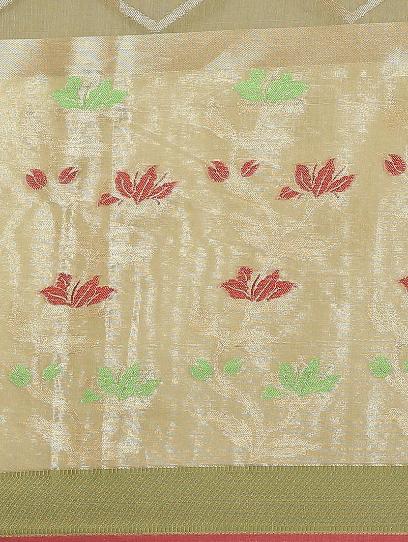 olive liva banarasi saree with blouse - 21271392 - Standard Image - 4
