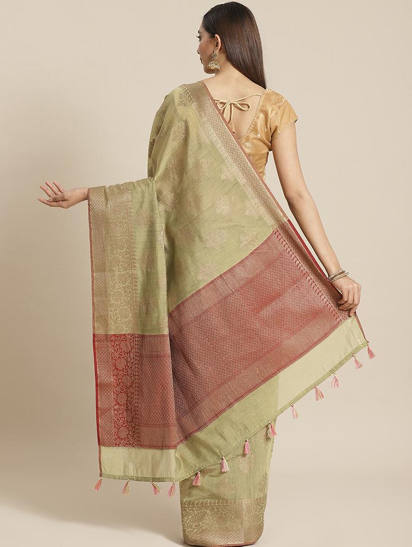 olive liva banarasi saree with blouse - 21271394 - Standard Image - 1