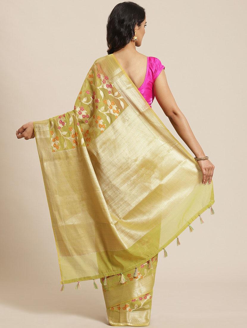 light blue liva banarasi saree with blouse - 21271413 - Standard Image - 1