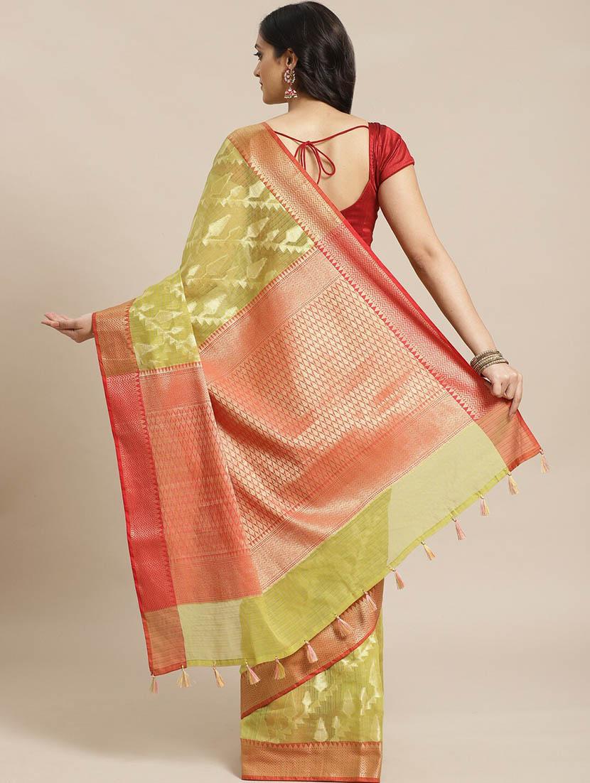 olive liva banarasi saree with blouse - 21271415 - Standard Image - 1