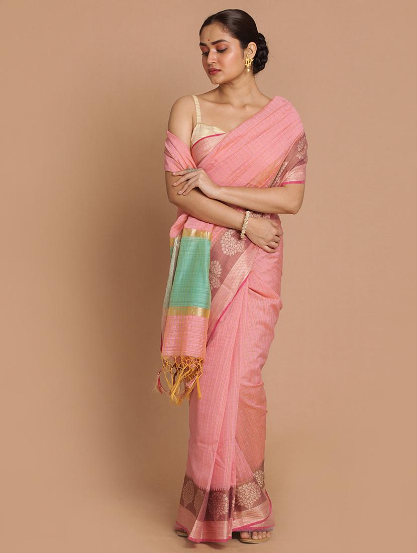 pink maheswari saree with blouse - 21271465 - Standard Image - 1