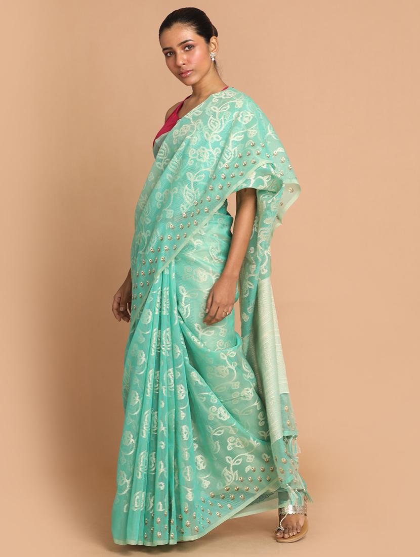 women self design handloom saree with blouse - 21271582 -  Standard Image - 1