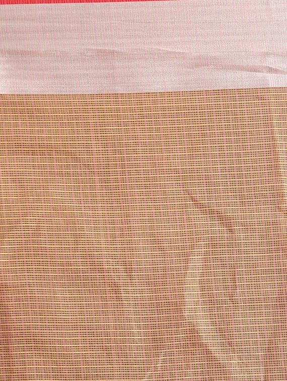 coral silk blend kota doria saree with blouse - 21271596 - Standard Image - 4