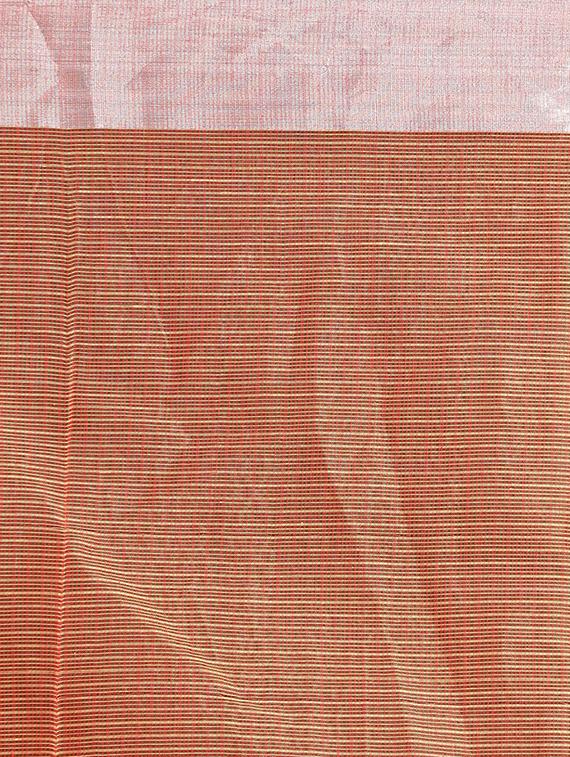 rust silk blend kota doria saree with blouse - 21271597 - Standard Image - 4