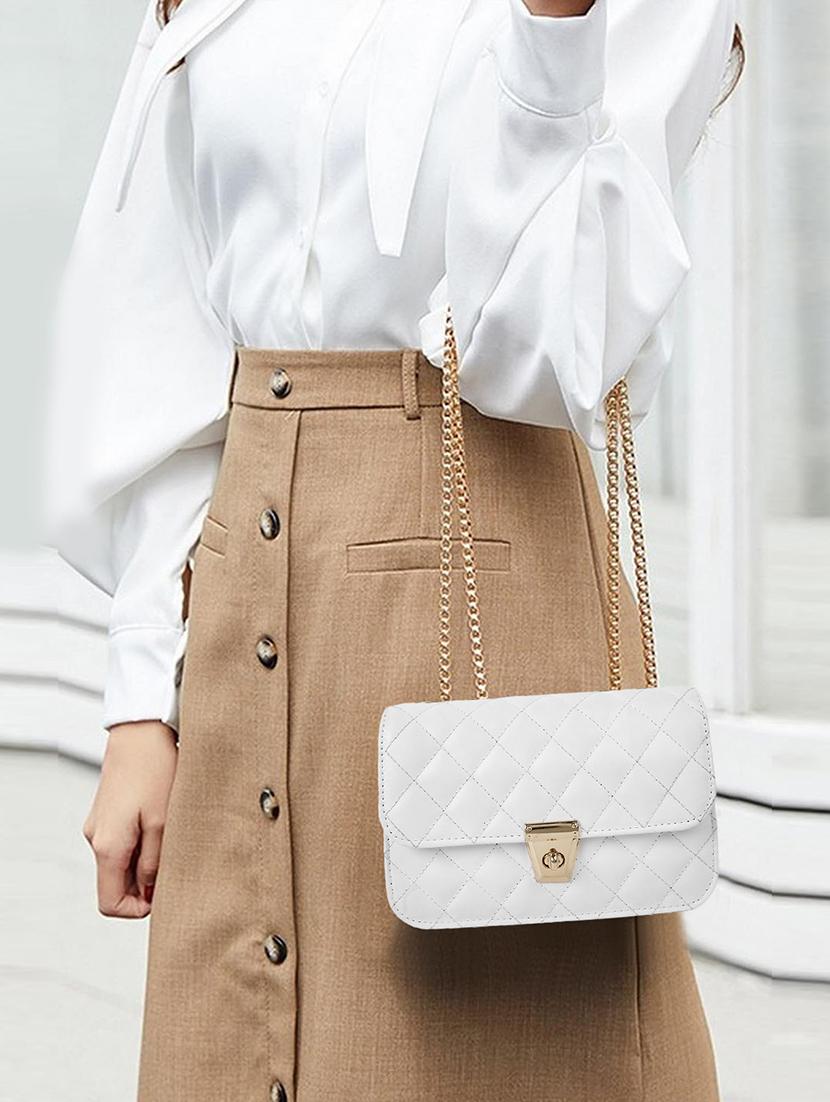 white leatherette (pu) sling bag - 21273698 - Standard Image - 4
