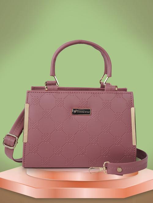 solid leatherette (pu) handbag - 21273754 - Standard Image - 0