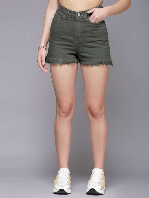 women solid high rise short - 21274179 - Standard Image - 0