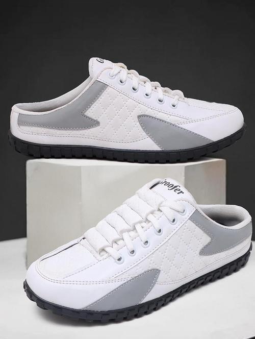 white color block lace up sneakers - 21274466 -  Standard Image - 0