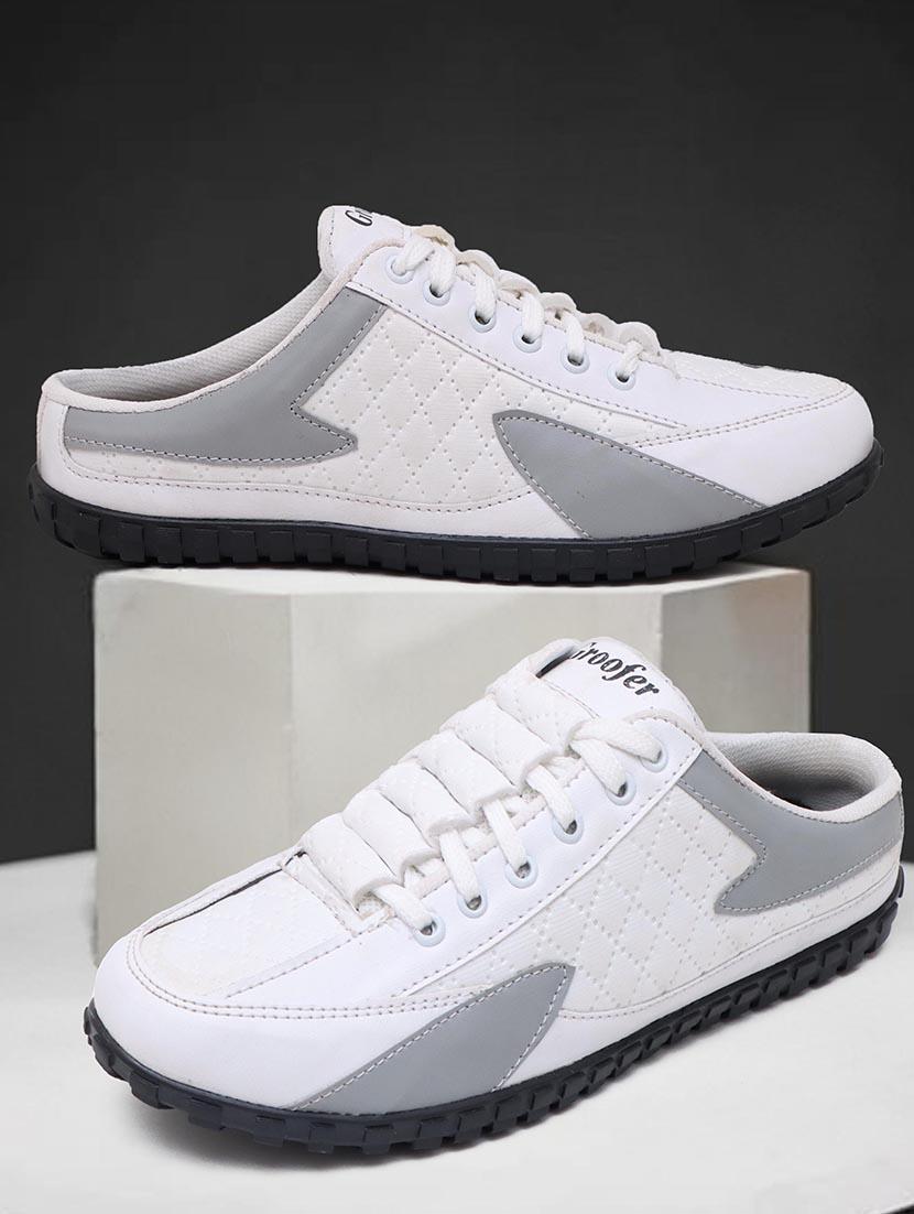 white color block lace up sneakers - 21274466 -  Zoom Image - 0