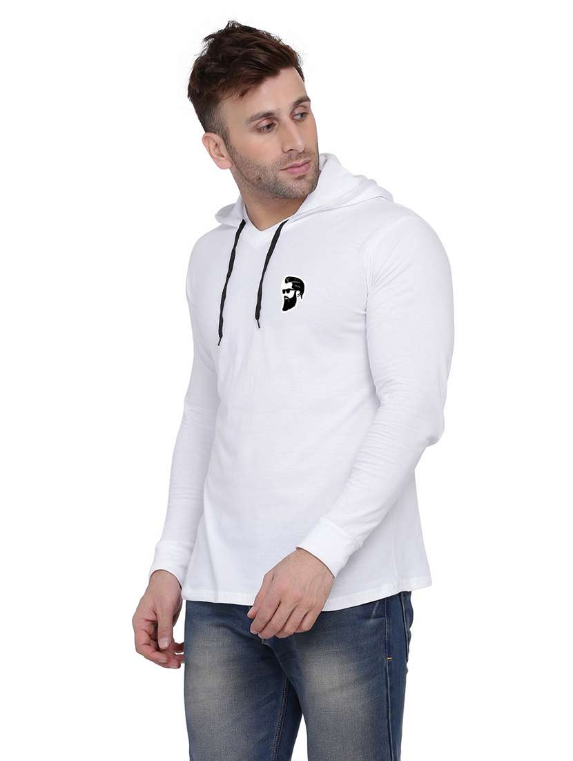 men plain hood neck t-shirt - 21274664 -  Standard Image - 1