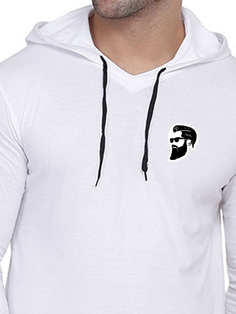 men plain hood neck t-shirt - 21274664 -  Standard Image - 4