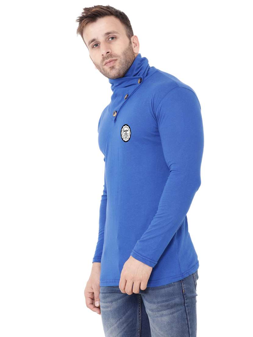 men plain high neck t-shirt - 21274946 -  Standard Image - 1