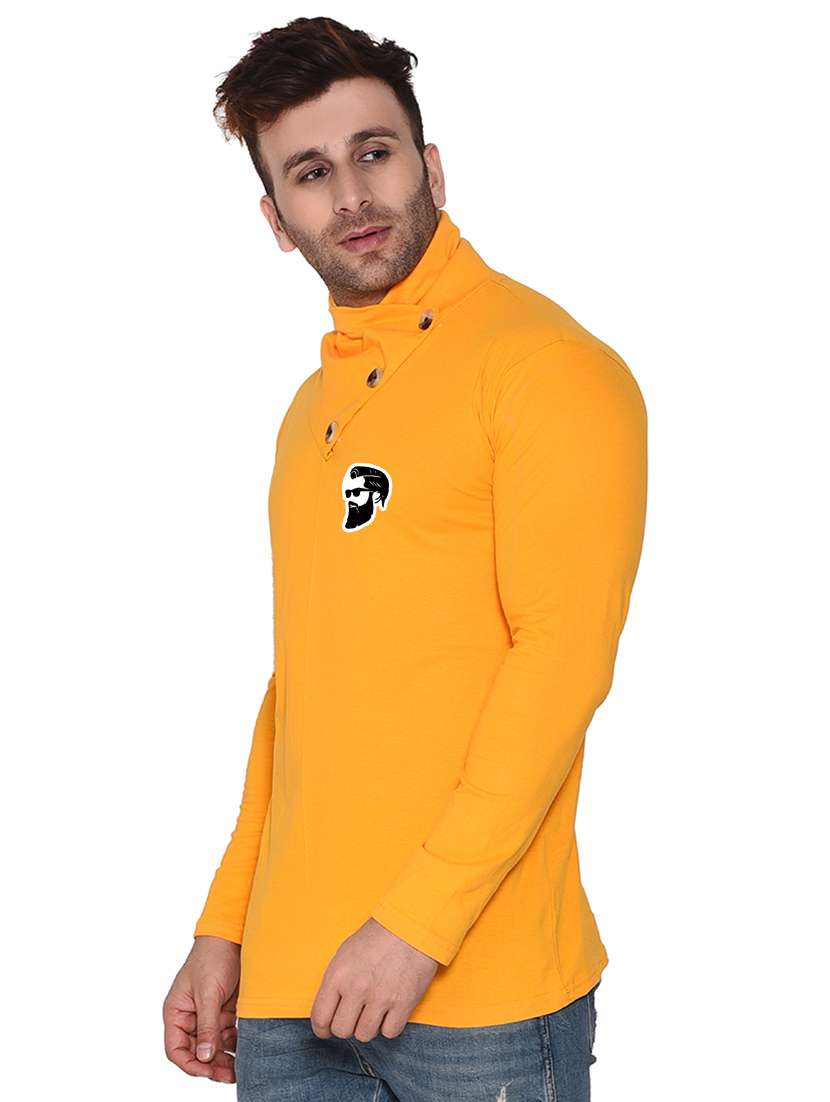 men plain high neck t-shirt - 21274966 -  Standard Image - 1