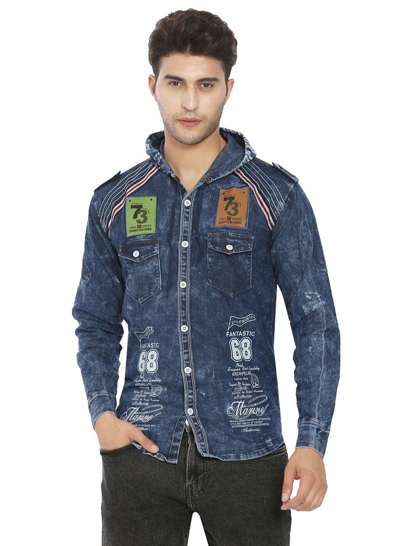 blue denim casual shirt - 21275084 - Zoom Image - 0