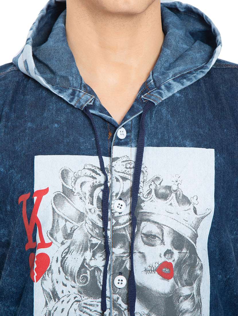 men printed sleeveless casual shirt - 21275097 - Standard Image - 4
