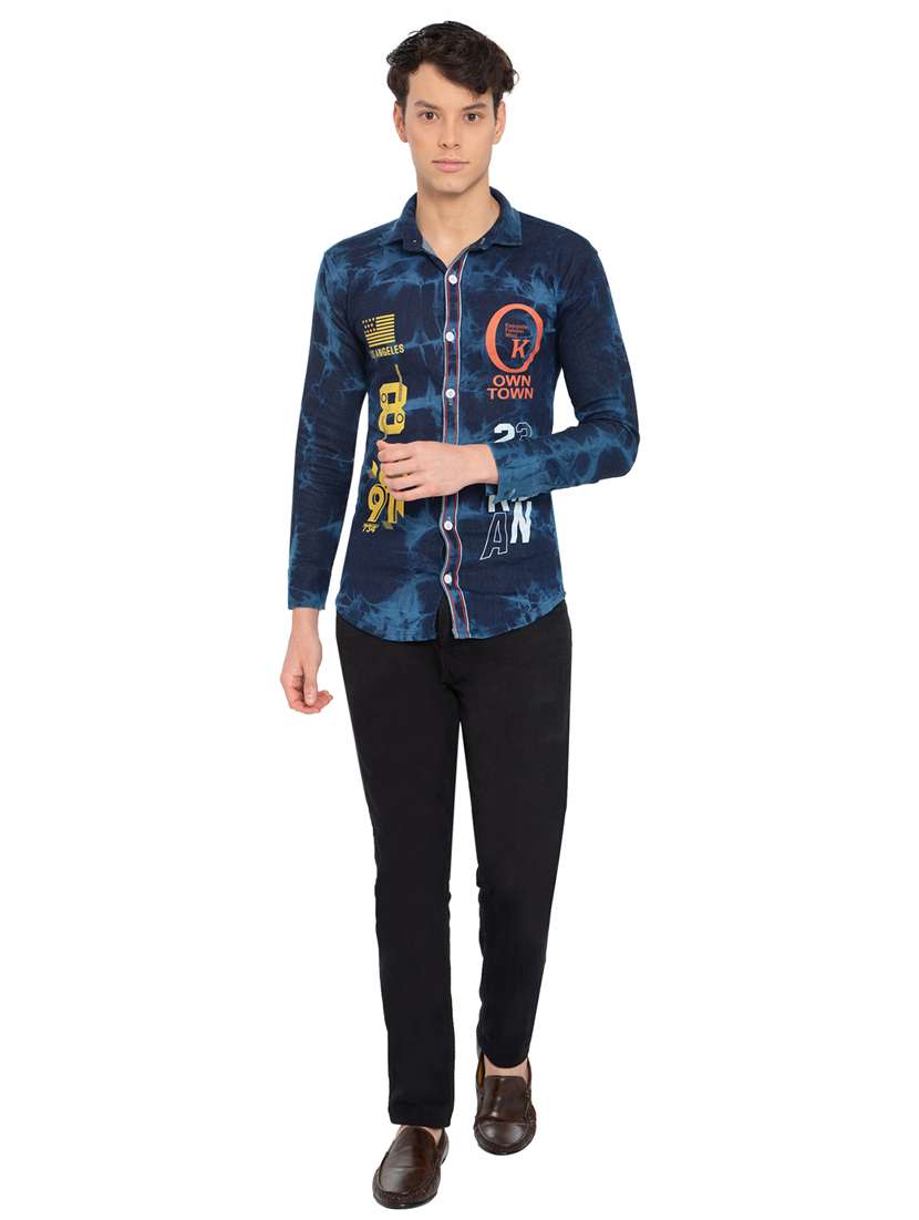 blue denim casual shirt - 21275098 - Standard Image - 4