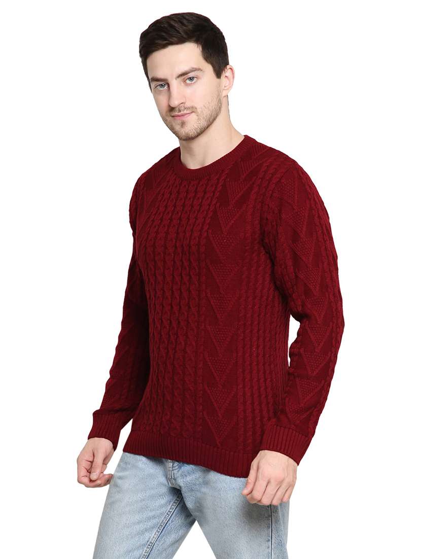 men maroon wool cardigan - 21275132 -  Standard Image - 1