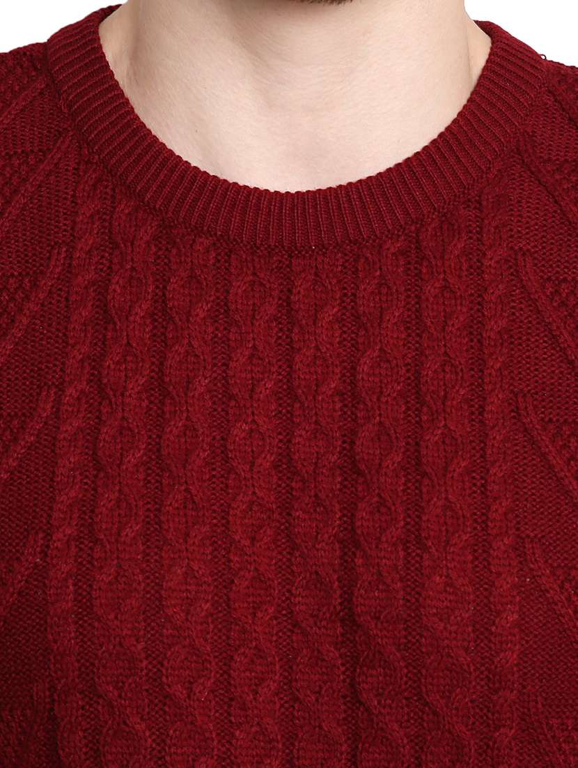 men maroon wool cardigan - 21275132 - Standard Image - 4