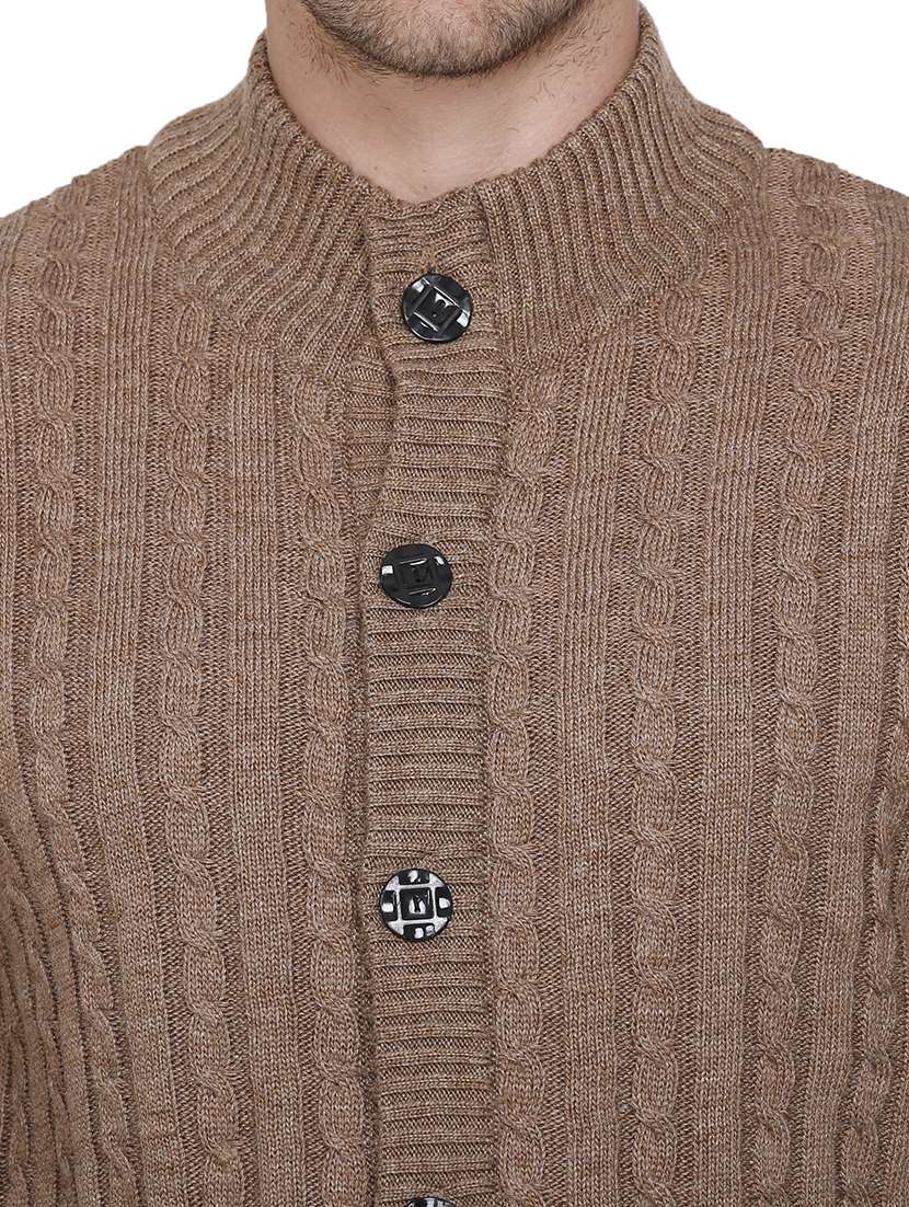 men self design cardigans - 21275145 - Standard Image - 4