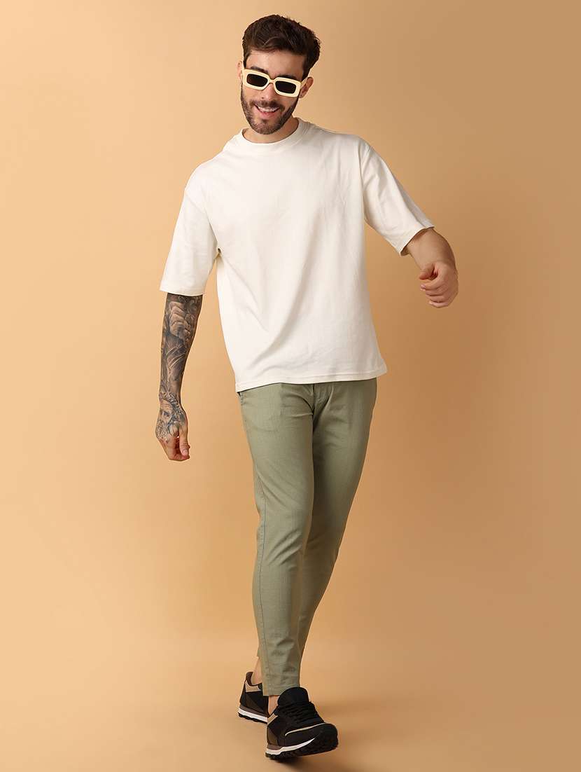 green cotton chinos casual trousers - 21275254 -  Standard Image - 4
