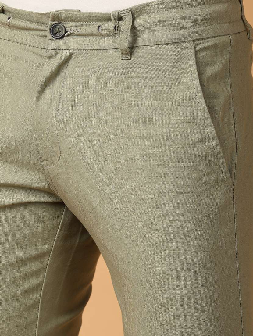 green cotton chinos casual trousers - 21275254 -  Standard Image - 6