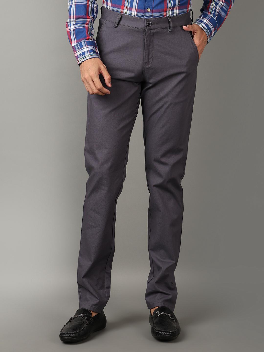 grey cotton chinos casual trousers - 21275283 -  Zoom Image - 0