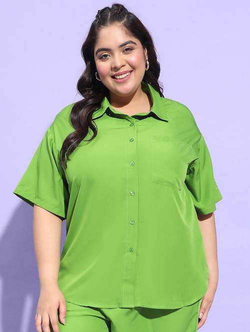 plus size woman collared shirt - 21275417 -  Standard Image - 0