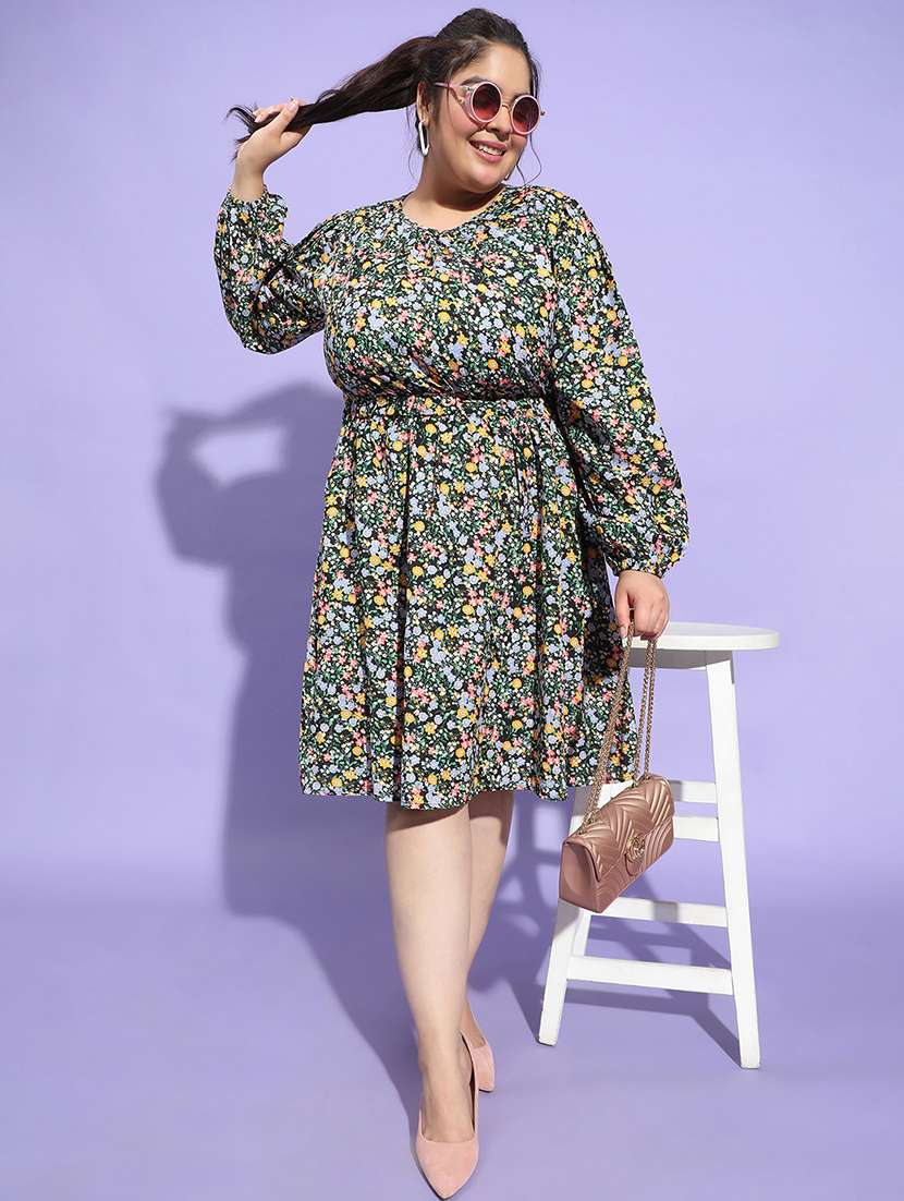 women printed fit & flare dress - 21275425 -  Standard Image - 4