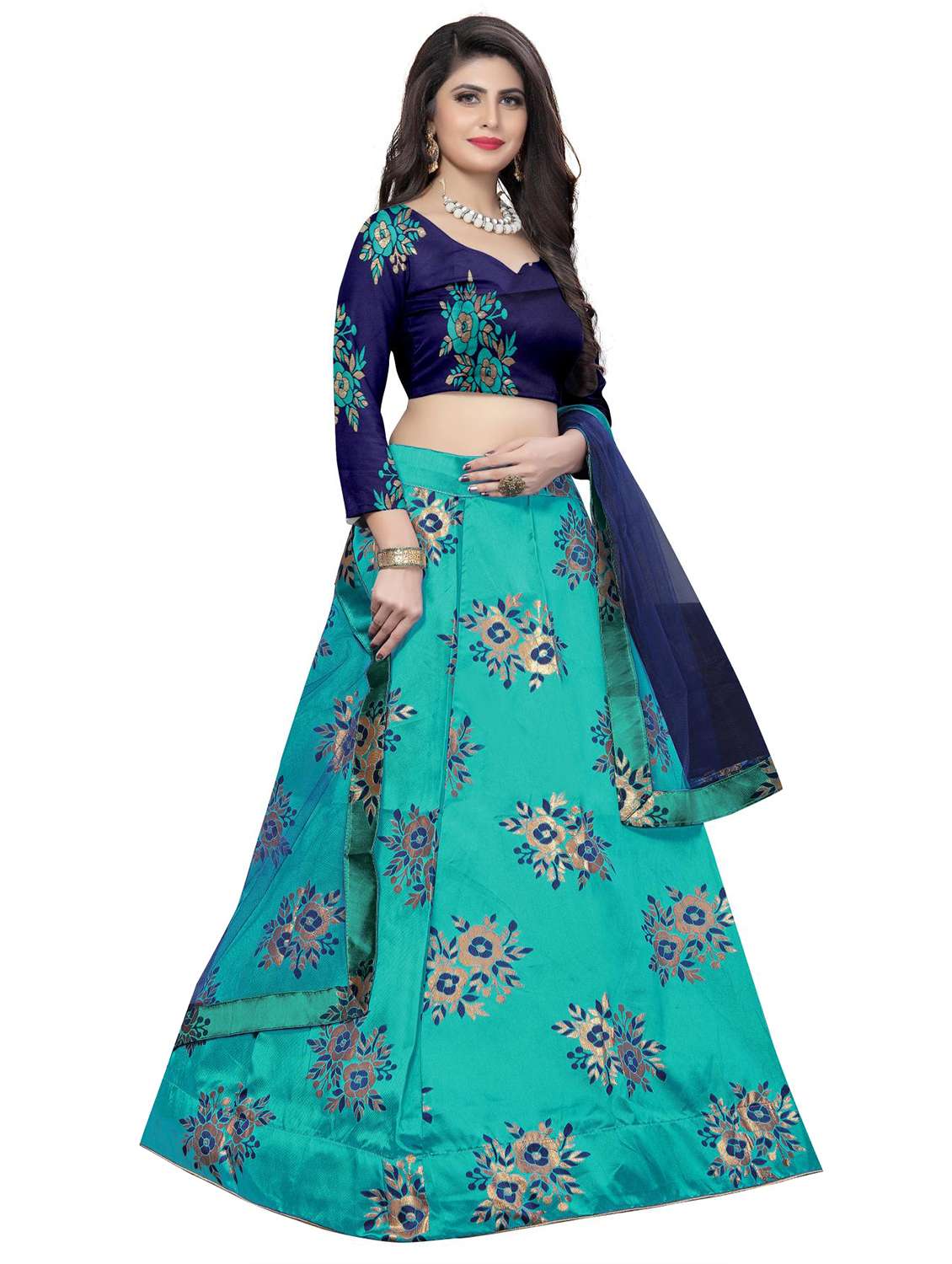 women semi-stitched lehenga choli with dupatta - 21275703 - Standard Image - 1