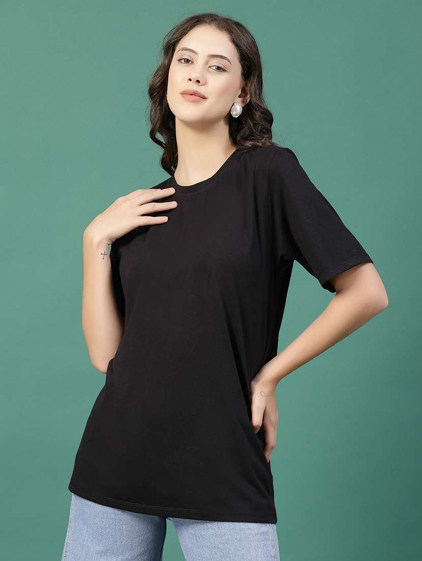 black cotton jersey oversized t-shirt