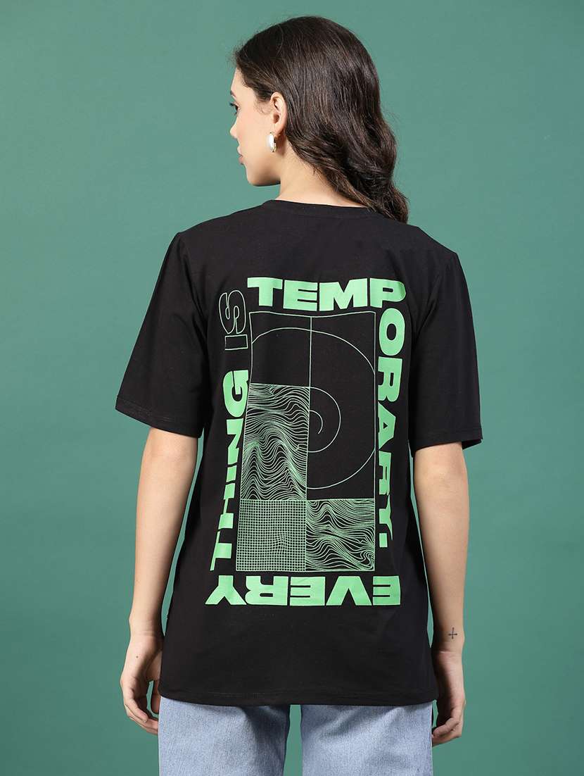 black cotton jersey oversized t-shirt - 21276077 -  Standard Image - 1