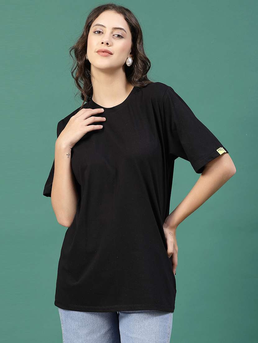 black cotton jersey oversized t-shirt