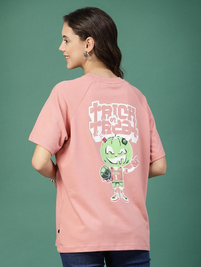 peach cotton oversized t-shirt - 21276089 -  Standard Image - 1