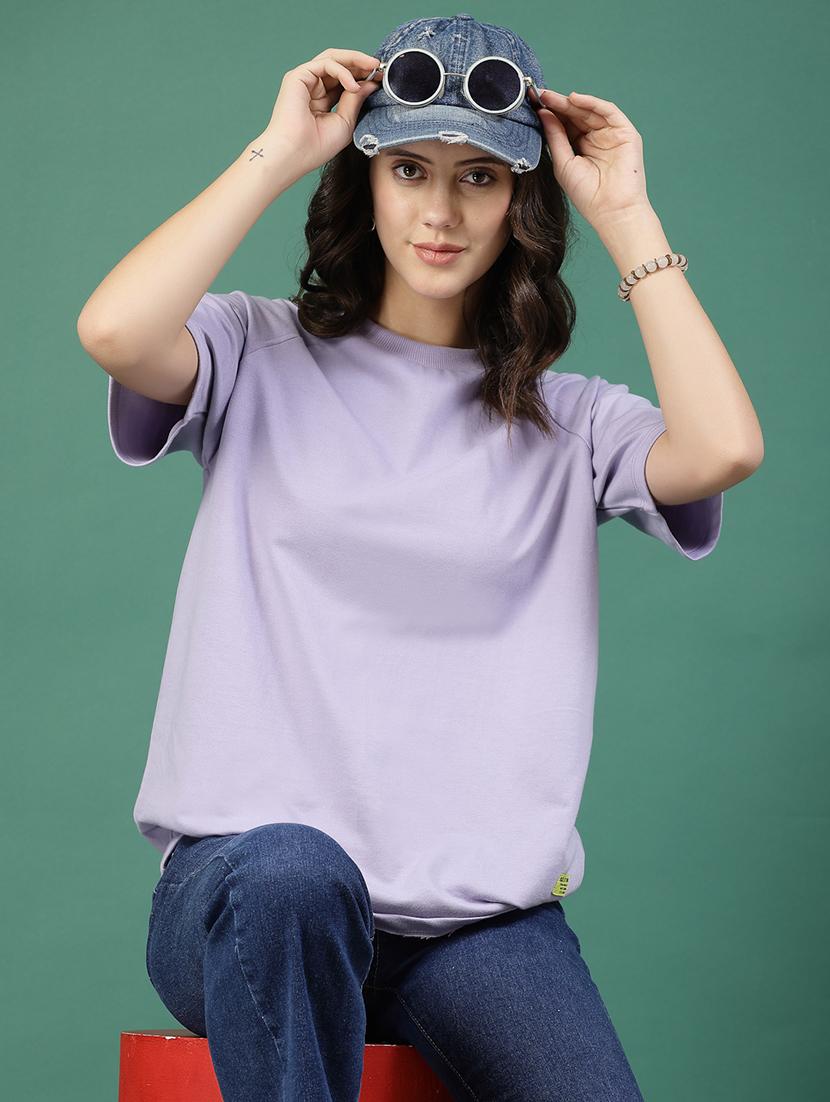lavender cotton oversized t-shirt - 21276092 - Standard Image - 1