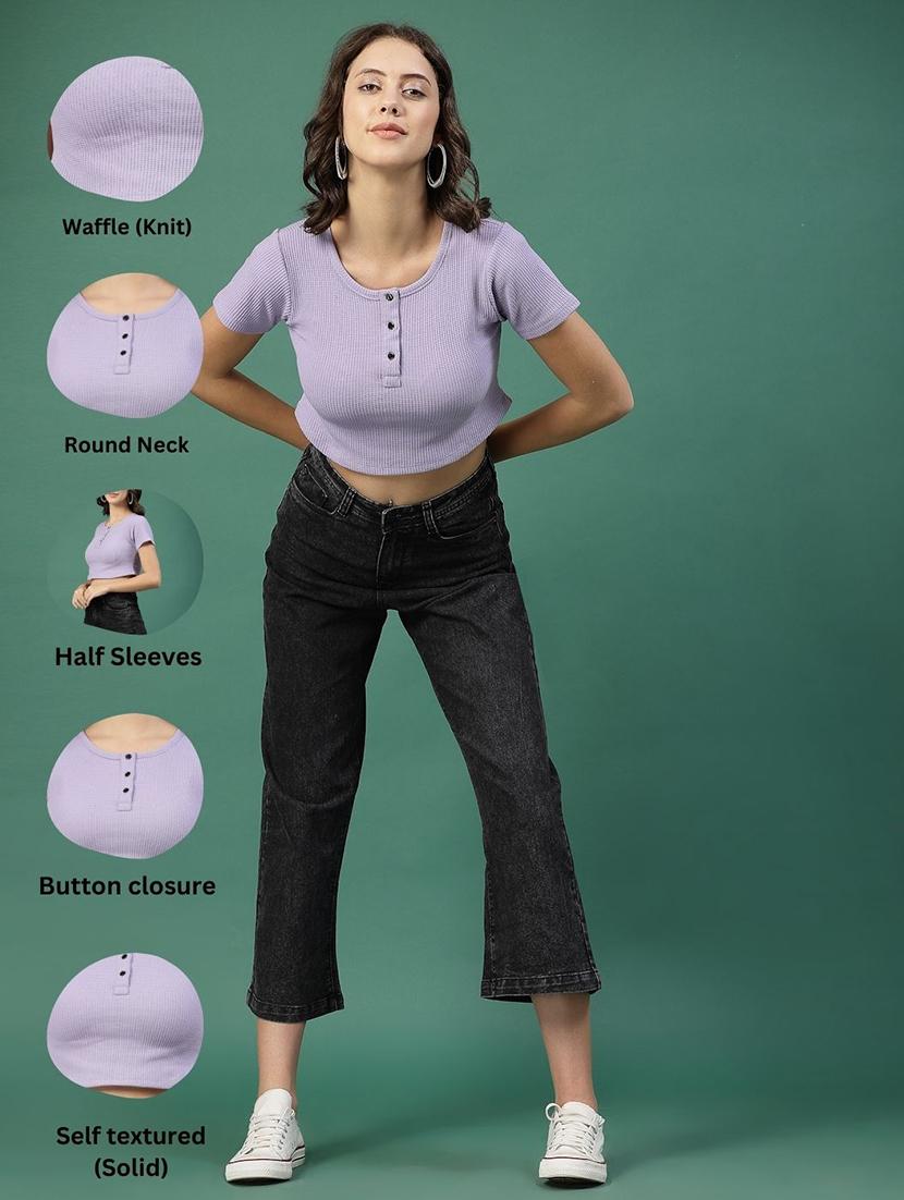 lavender cotton crop top - 21276109 - Standard Image - 4