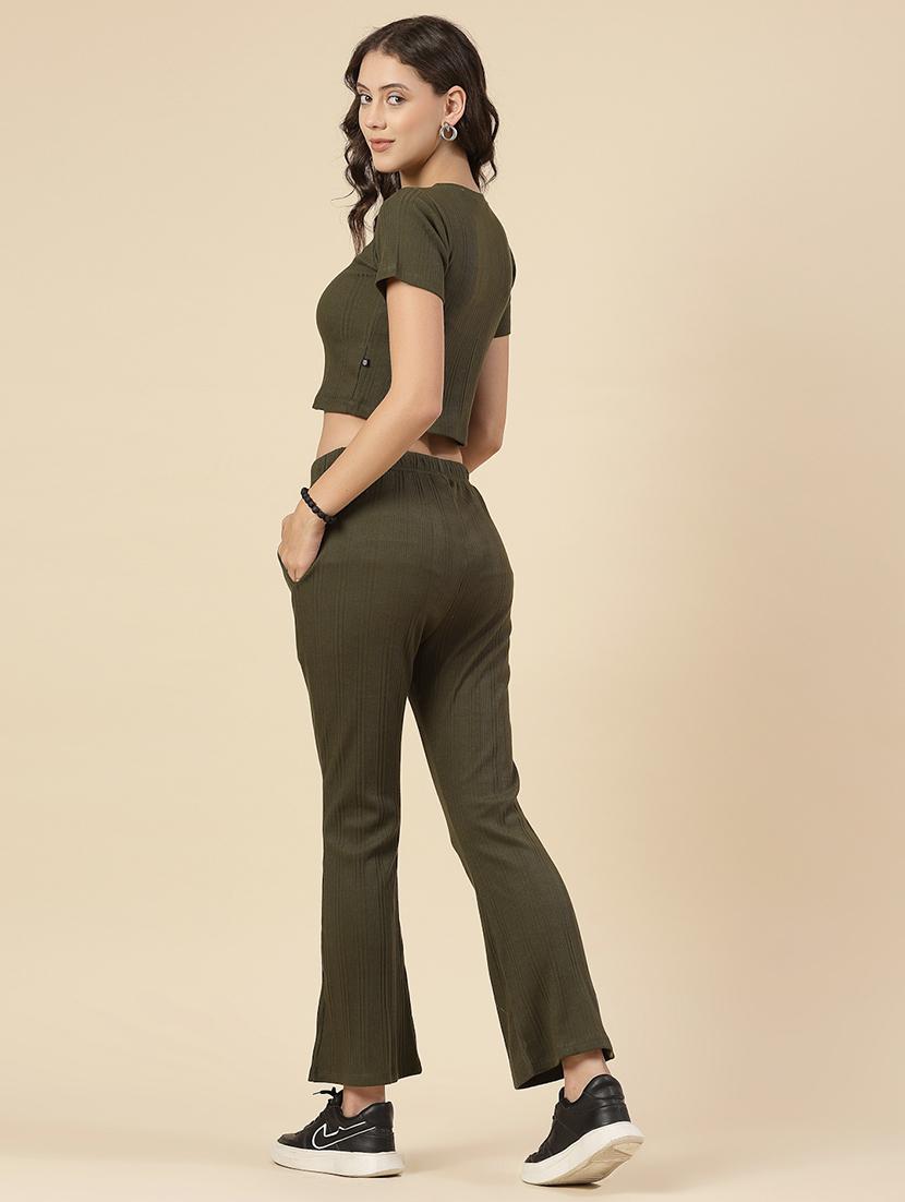 olive cotton top and trouser co-ord set - 21276110 - Standard Image - 1