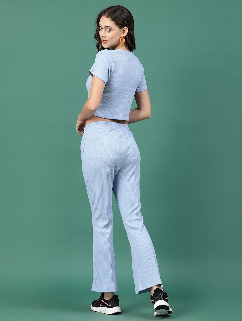 light blue cotton top and trouser set coord - 21276111 -  Standard Image - 1