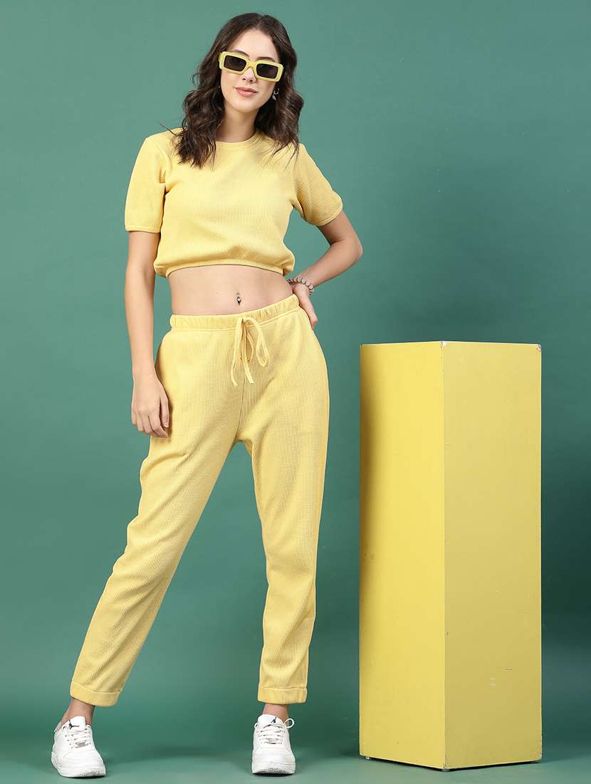 yellow cotton top and trouser co-ord set