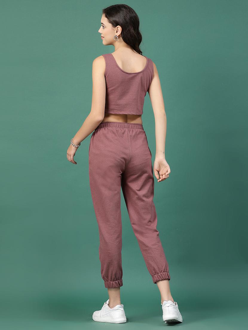 mauve cotton top and trouser co-ord set - 21276114 - Standard Image - 1