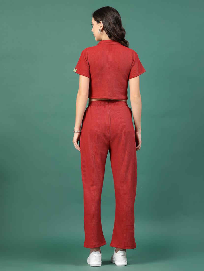 red cotton top & trouser co-ord set - 21276128 - Standard Image - 1