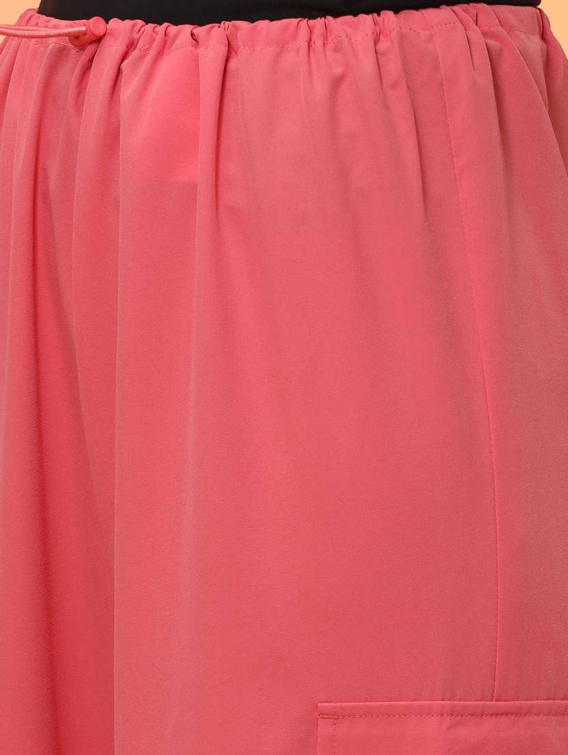 globus women rose pink loose fit side ruching high rise cargo jogger with drawstring  - 21276133 -  Standard Image - 4