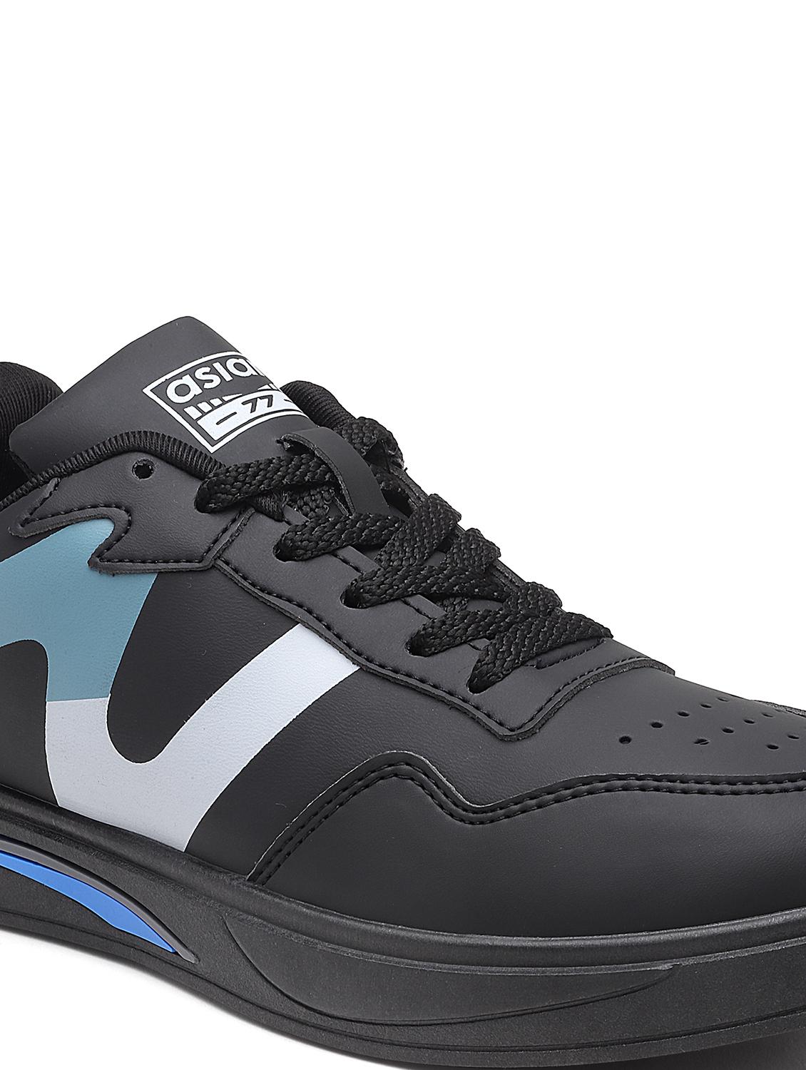 black synthetic lace up sneakers - 21276212 - Standard Image - 4