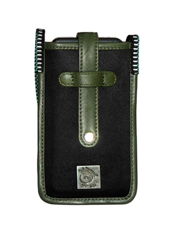 green leather regular pouch
