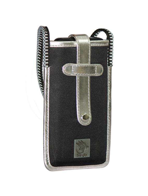 silver leather regular pouch - 21276669 - Zoom Image - 0