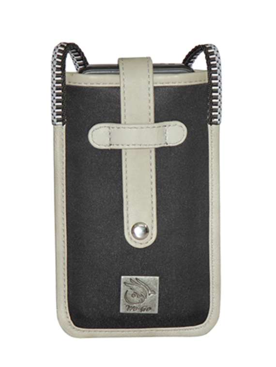 grey leather regular pouch