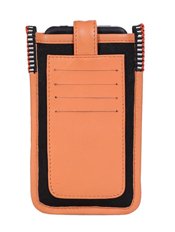 orange leather regular pouch - 21276671 - Standard Image - 1