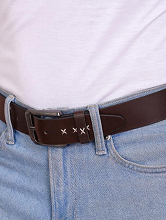 brown leather belt - 21276752 - Standard Image - 1